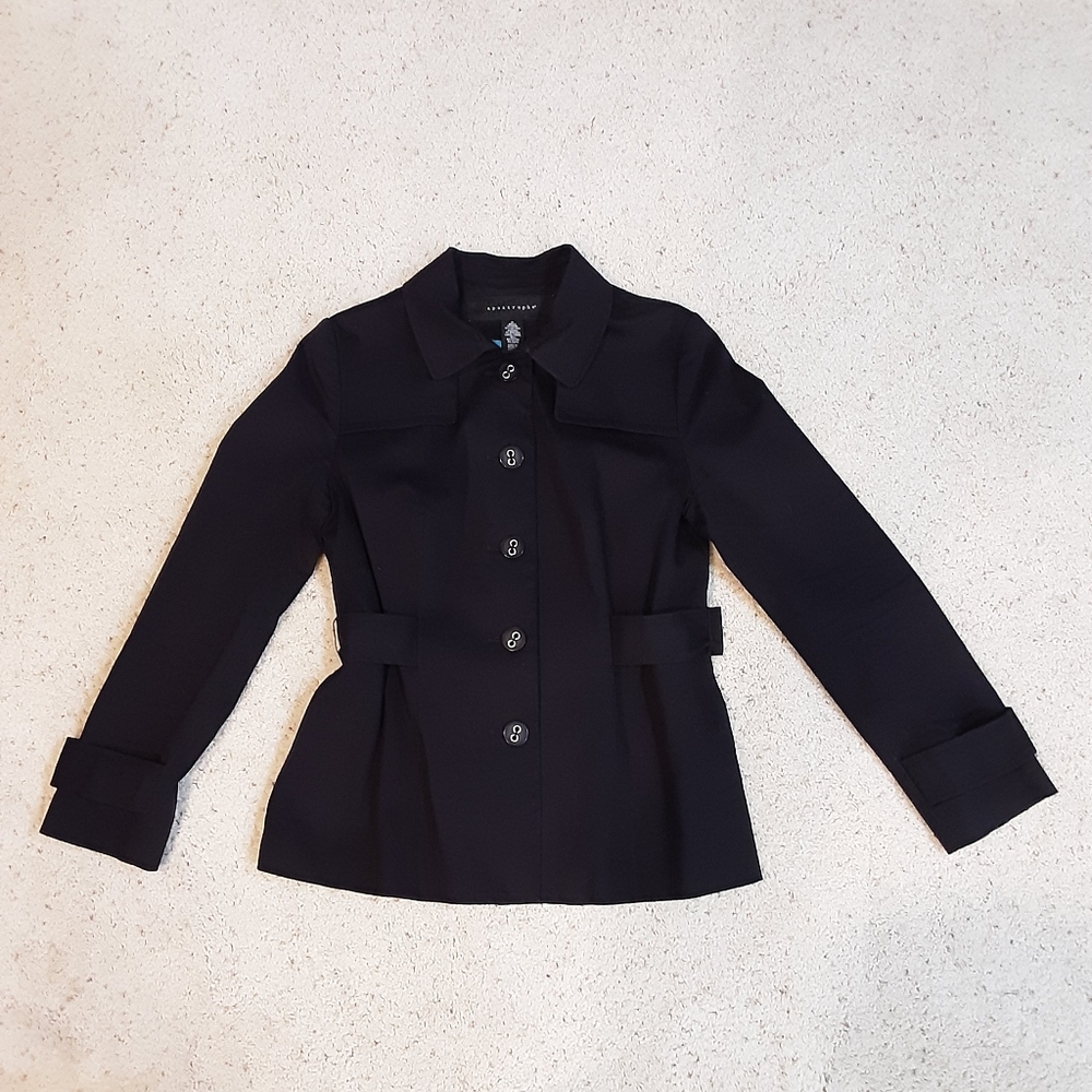 Black Blazer / Jacket with Blue Lining Size 10 - Picture 4 of 12